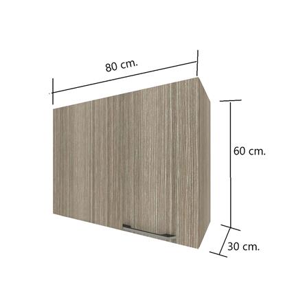 ตู้แขวนเข้ามุมซ้าย มือจับสีดำ WPC PARAZZO ENZO 80X60 ซม. เอ็มไพร์โอ๊ก_3