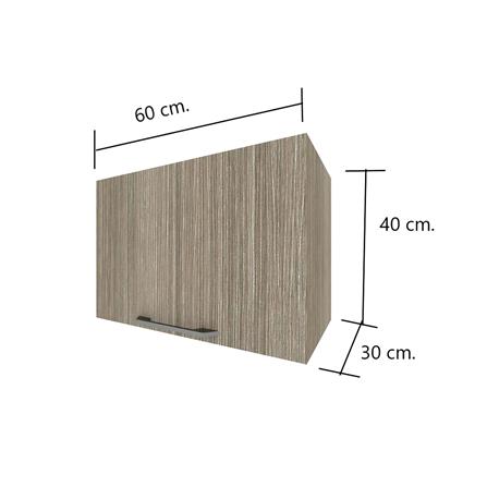 ตู้แขวนเดี่ยว มือจับสีดำ WPC PARAZZO ENZO 60X40 ซม. เอ็มไพร์โอ๊ก (เปิดขวา)_3