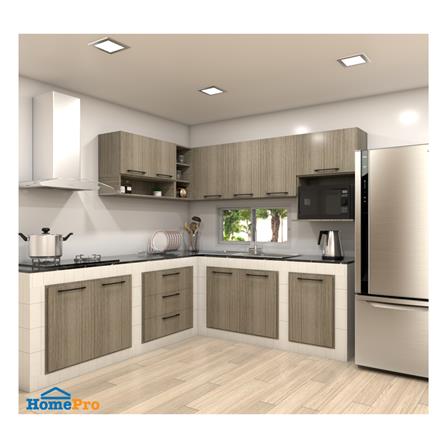 ตู้แขวนเดี่ยว มือจับสีดำ WPC PARAZZO ENZO 60X40 ซม. เอ็มไพร์โอ๊ก (เปิดซ้าย)_2