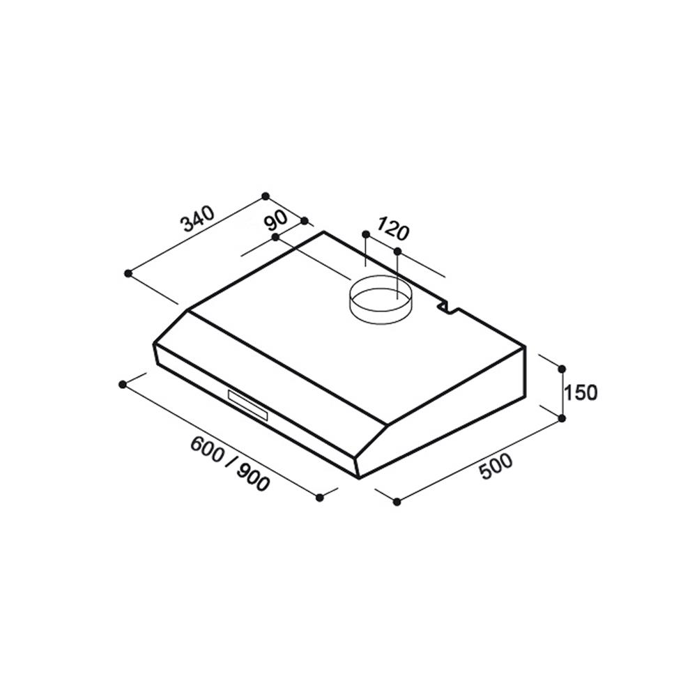 เครื่องดูดควันมาตรฐาน TEKA C 605 BLACK 60 ซม.