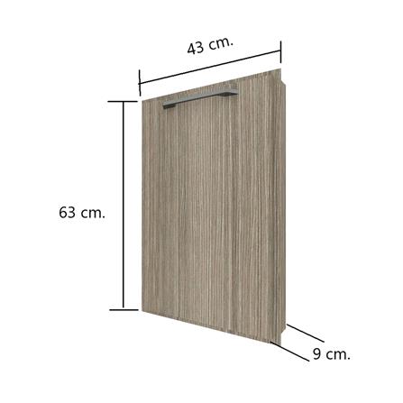 บานซิงค์เดี่ยวซ้าย WPC มือจับดำ PARAZZO ENZO 40X60 ซม. เอ็มไพร์โอ๊ก_3