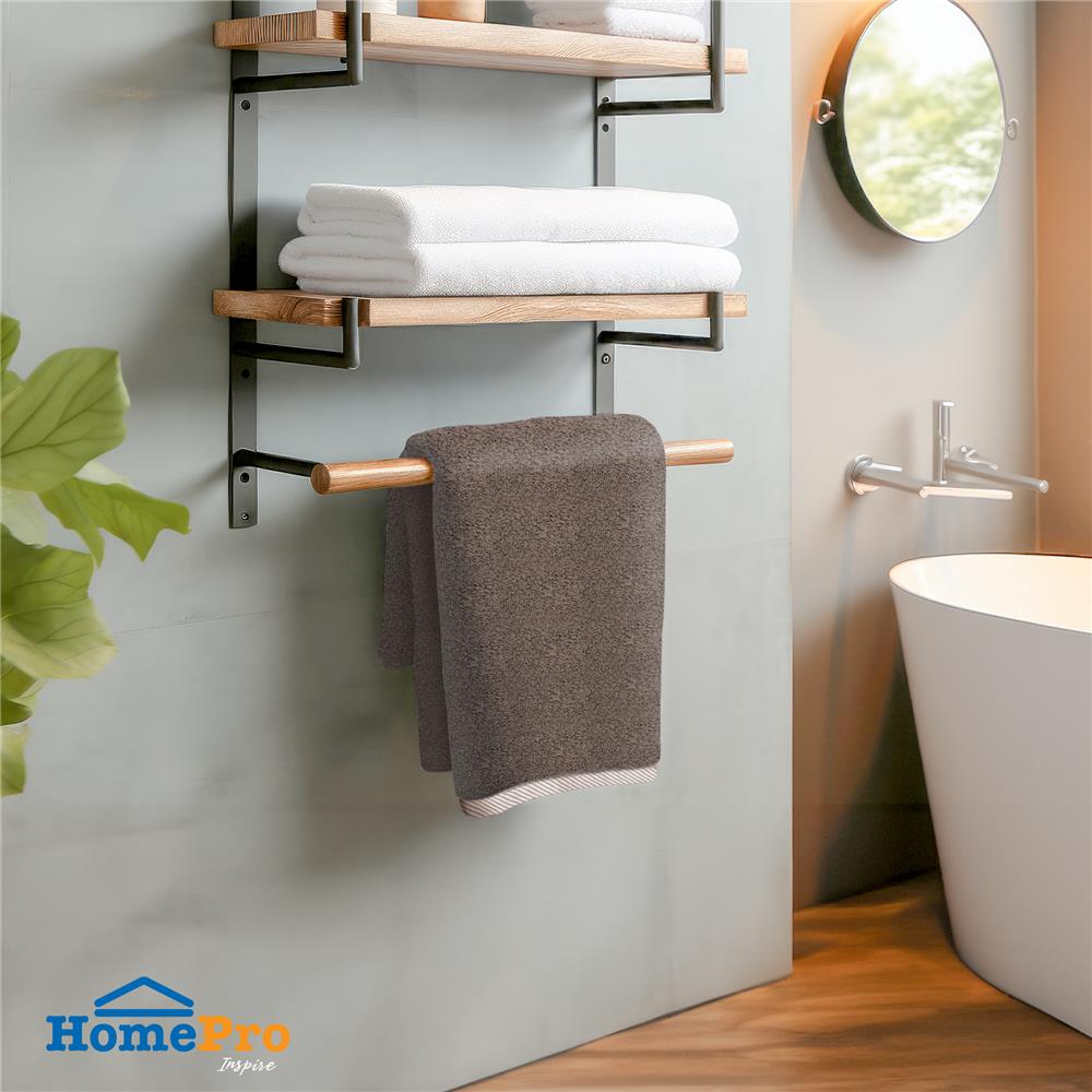 ผ้าขนหนู ME LIVING STRIPE 27X54 นิ้ว สีน้ำตาล