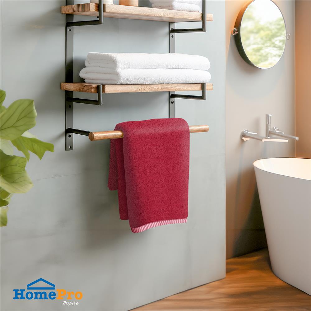 ผ้าขนหนู ME LIVING STRIPE 27X54 นิ้ว สีแดง