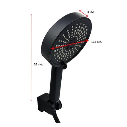 ฝักบัวสายอ่อน HOEN ZT-016B สีดำ_3