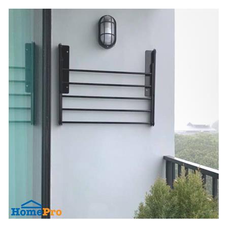 ราวติดผนังอะลูมิเนียมพับได้ PERFECT HANG 70 ซม. สีดำ_2