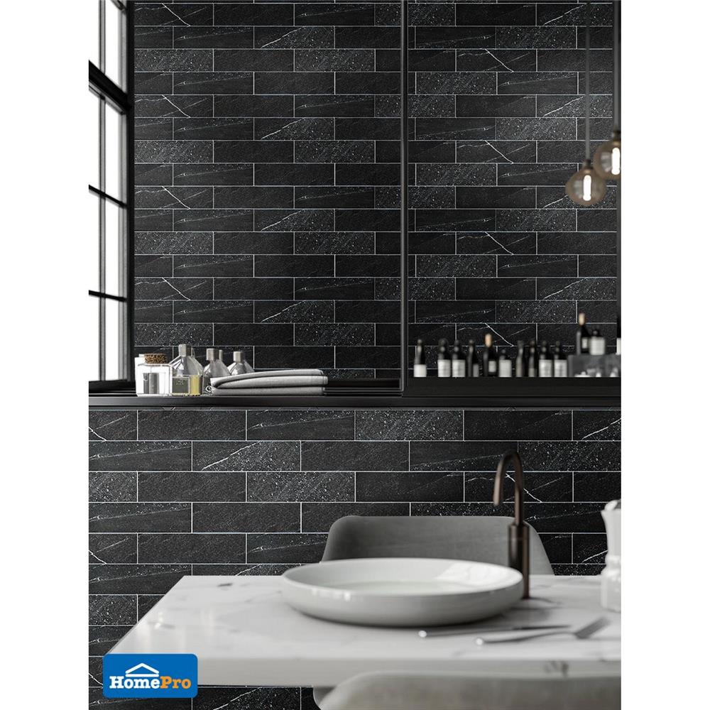 กระเบื้องผนังพอร์ซเลน 6x21.7 ซม. COTTO ปิอาเชนซ่า ดำ PM