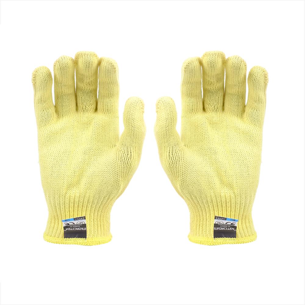 ถุงมือถัก Kevlar ทนความร้อนกันบาดระดับ 4 MICROTEX สีเหลือง FREE SIZE แพ็ก 2 ชิ้น
