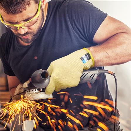 ถุงมือถัก Kevlar ทนความร้อนกันบาดระดับ 4 MICROTEX สีเหลือง FREE SIZE แพ็ก 2 ชิ้น_3