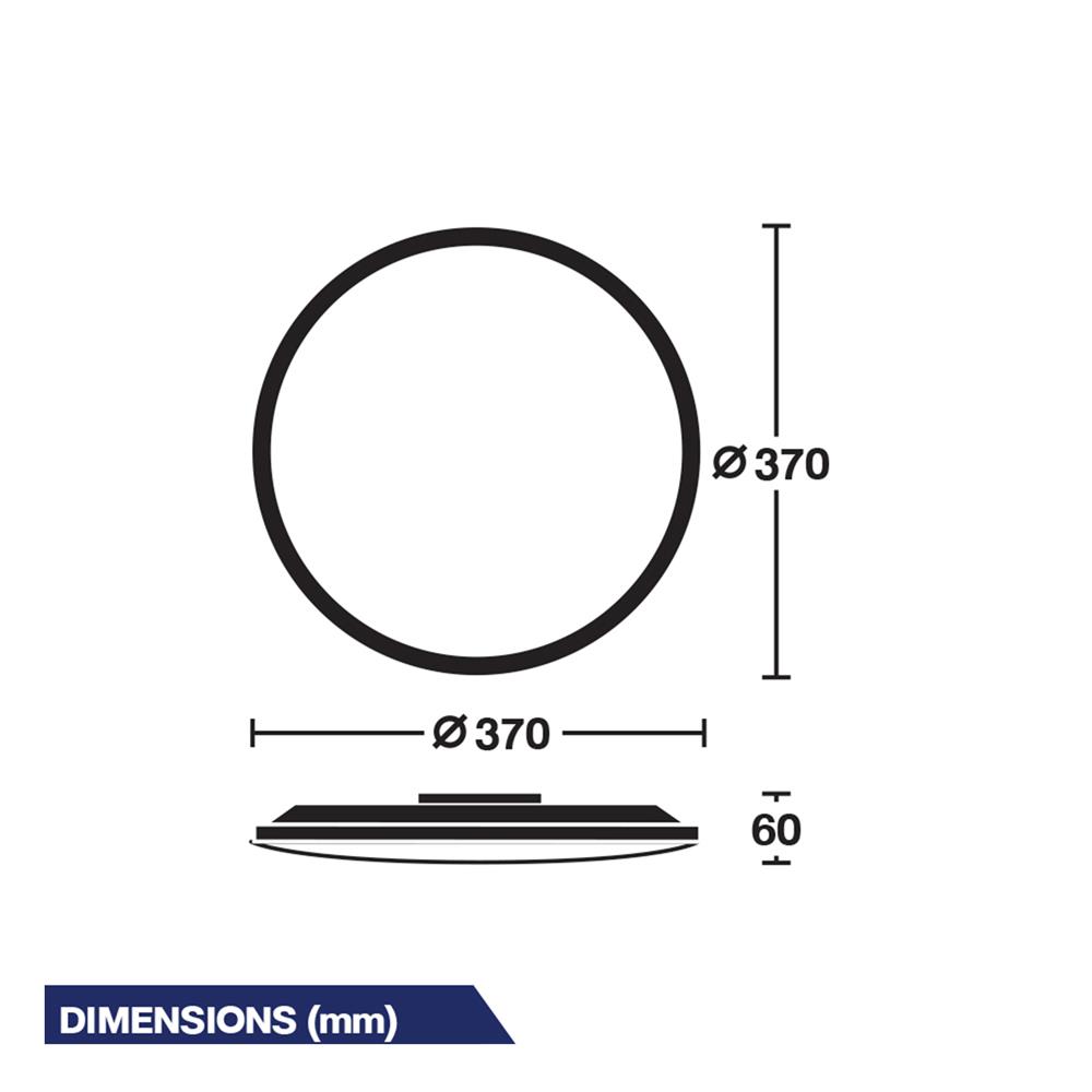 ไฟเพดาน LED BEC PUMA-BK 15 นิ้ว 36 วัตต์ DAYLIGHT สีขาว/ดำ