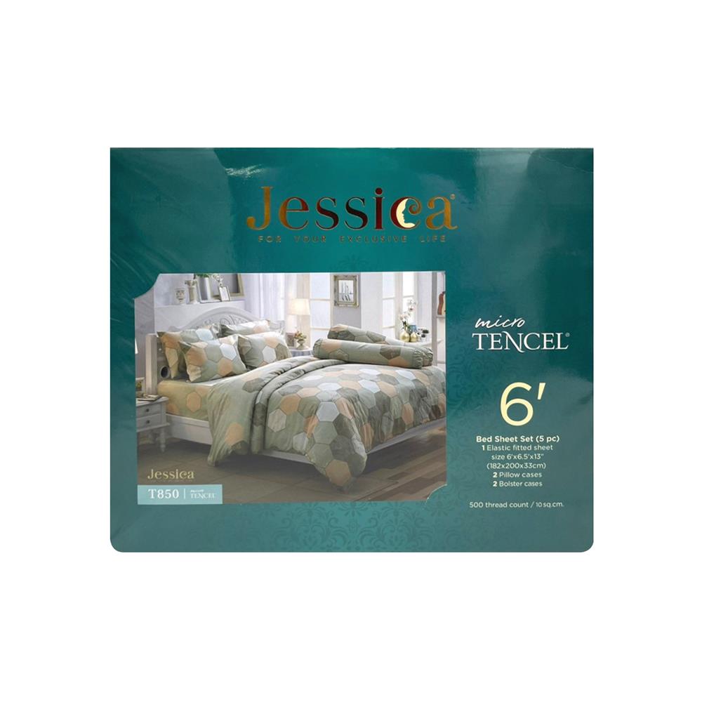 ชุดผ้าปูที่นอน 6 ฟุต 5 ชิ้น JESSICA TENCEL 20164-T850