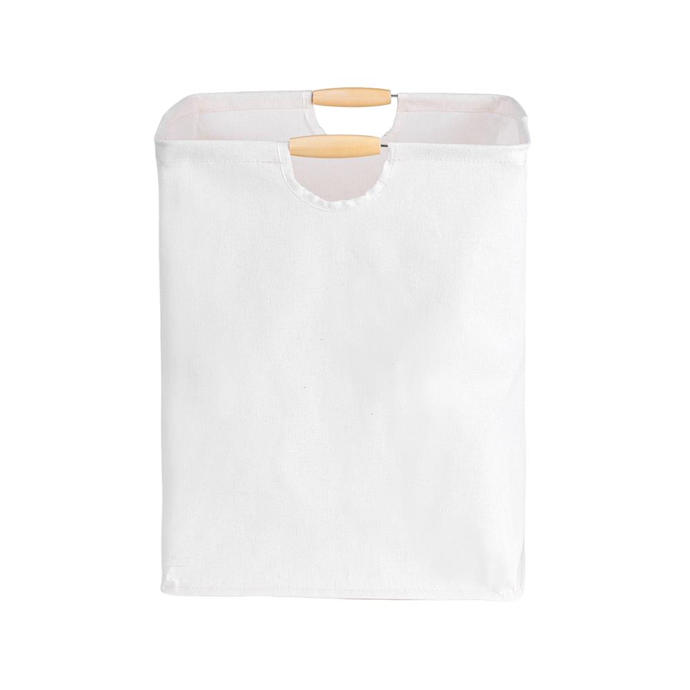 ถังผ้าเหลี่ยมสูง หูไม้ PLIM SIMPLE SIZE XL สีครีม