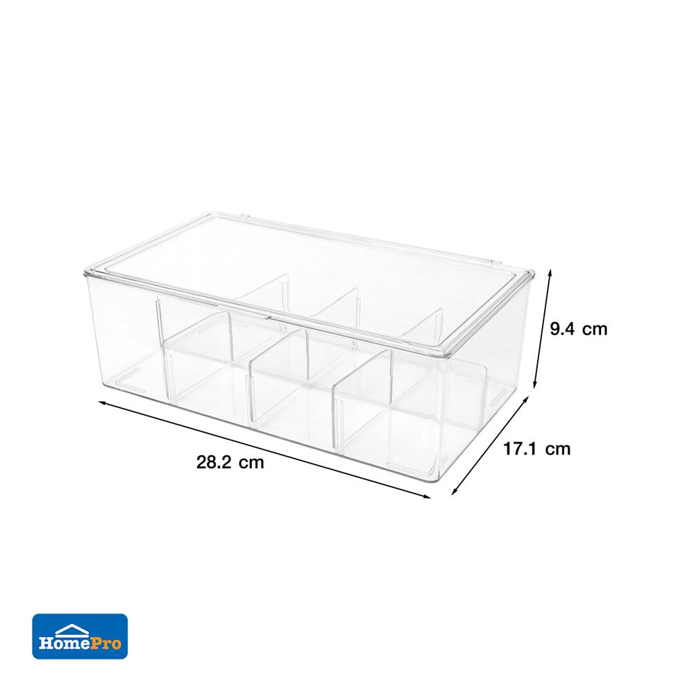กล่องเก็บสายชาร์จฝาเปิด STACKO 28.2x17.1x9.4 ซม. สีใส