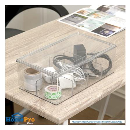 กล่องเก็บสายชาร์จฝาเปิด STACKO 28.2x17.1x9.4 ซม. สีใส_5