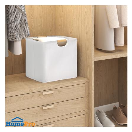 ถังผ้าเหลี่ยม หูไม้ PLIM SIMPLE SIZE M สีครีม_4