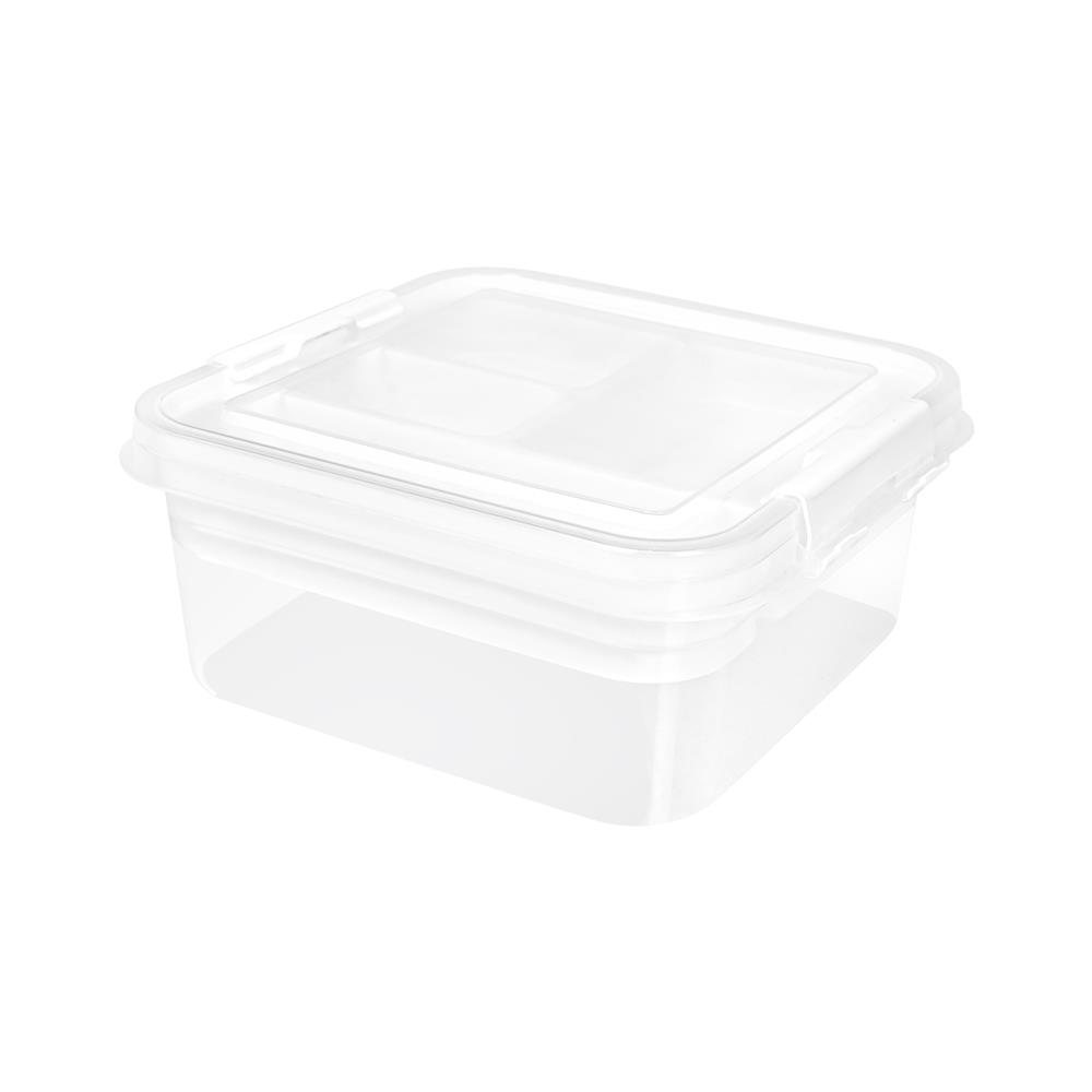 กล่องเก็บของพร้อมถาดแบ่ง STACKO 26x24.5x11.2 ซม. สีขาว_1