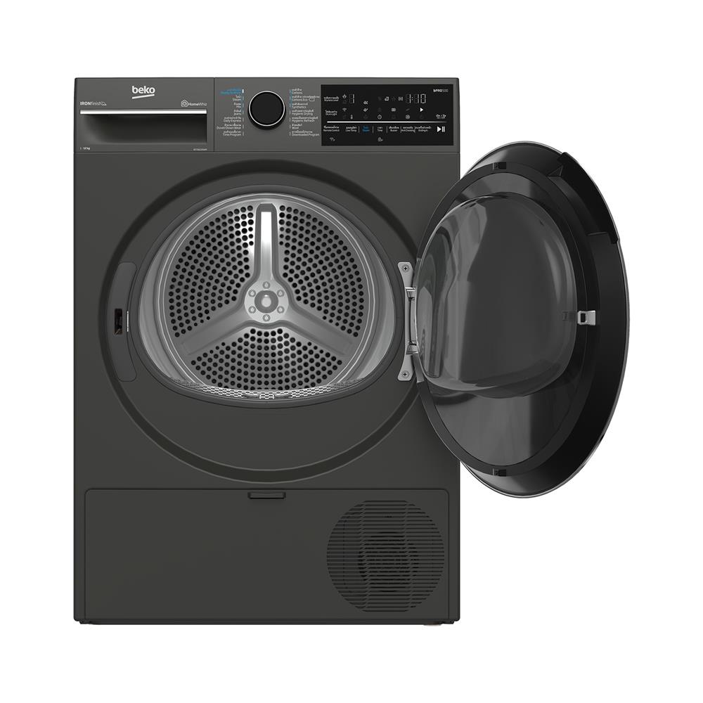 เครื่องอบผ้าฝาหน้า BEKO B5T66230WM 12 กก. HEAT PUMP สีเทา