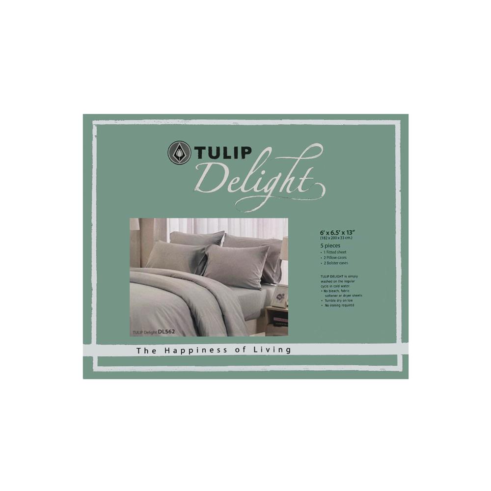 ชุดผ้าปูที่นอน 6 ฟุต 5 ชิ้น TULIP DELIGHT 60056-DL562
