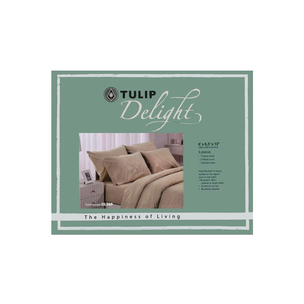 ชุดผ้าปูที่นอน 6 ฟุต 5 ชิ้น TULIP DELIGHT 60056-DL569