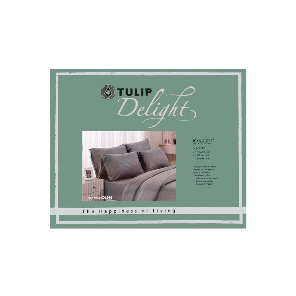 ชุดผ้าปูที่นอน 6 ฟุต 5 ชิ้น TULIP DELIGHT 60056-DL566