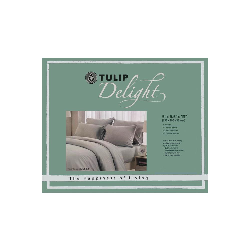 ชุดผ้าปูที่นอน 5 ฟุต 5 ชิ้น TULIP DELIGHT 60057-DL562