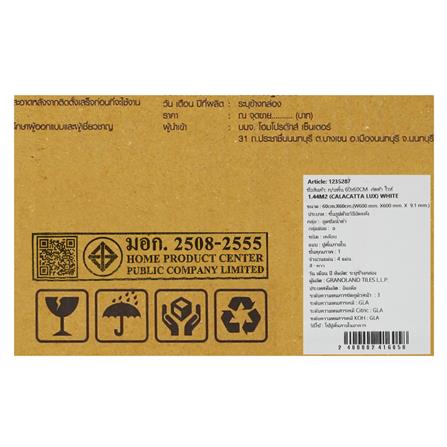 กระเบื้องพื้นพอร์ซเลน 60x60 ซม. TARA กัตต้า ไวท์ A 1.44M2_5