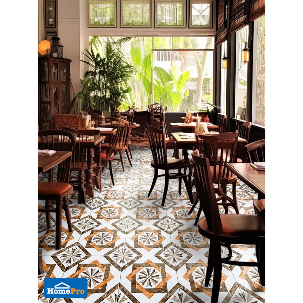 กระเบื้องพื้น 60x60 ซม. ภูผา ซัลเวีย ไวท์ บราวน์ A 1.44M2