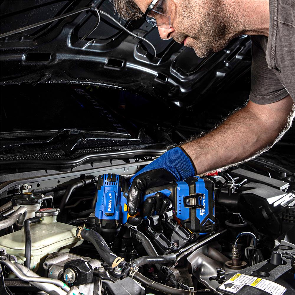 ชุดไขควงกระแทกและเครื่องเจียรไร้สาย (พร้อมแบตเตอรี่และแท่นชาร์จ) PUMA PM-223BL+PM490BL 20 โวลต์