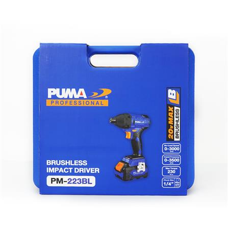 ชุดไขควงกระแทกและเครื่องเจียรไร้สาย (พร้อมแบตเตอรี่และแท่นชาร์จ) PUMA PM-223BL+PM490BL 20 โวลต์_6
