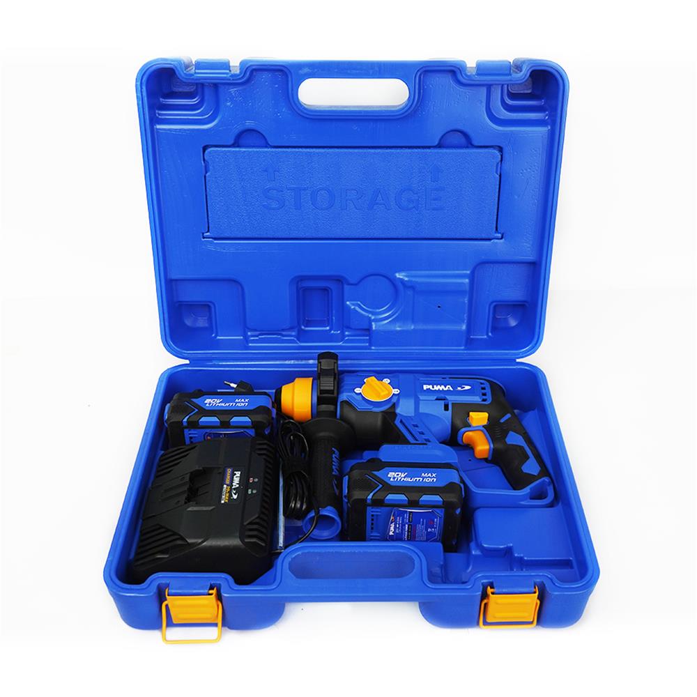 สว่านโรตารี่ไร้สาย (พร้อมแบตเตอรี่ 2 ก้อน) PUMA PM-260BL 22 มม. 20 โวลต์