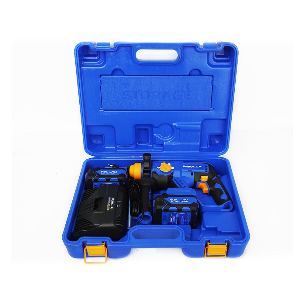 สว่านโรตารี่ไร้สาย (พร้อมแบตเตอรี่ 2 ก้อน) PUMA PM-260BL 22 มม. 20 โวลต์