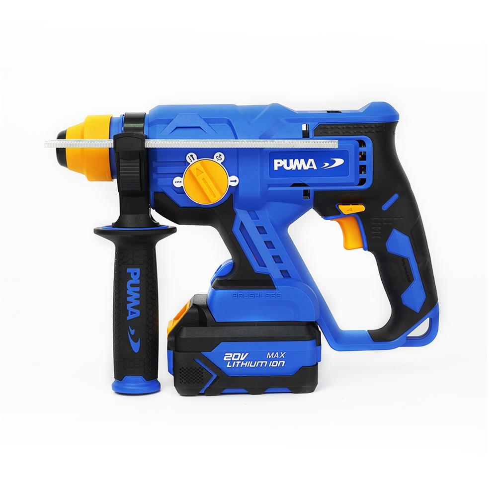 ชุุดสว่านโรตารี่และเครื่องเจียรไร้สาย (พร้อมแบตเตอรี่และแท่นชาร์จ) PUMA PM-260BL+PM-490BL 20 โวลต์