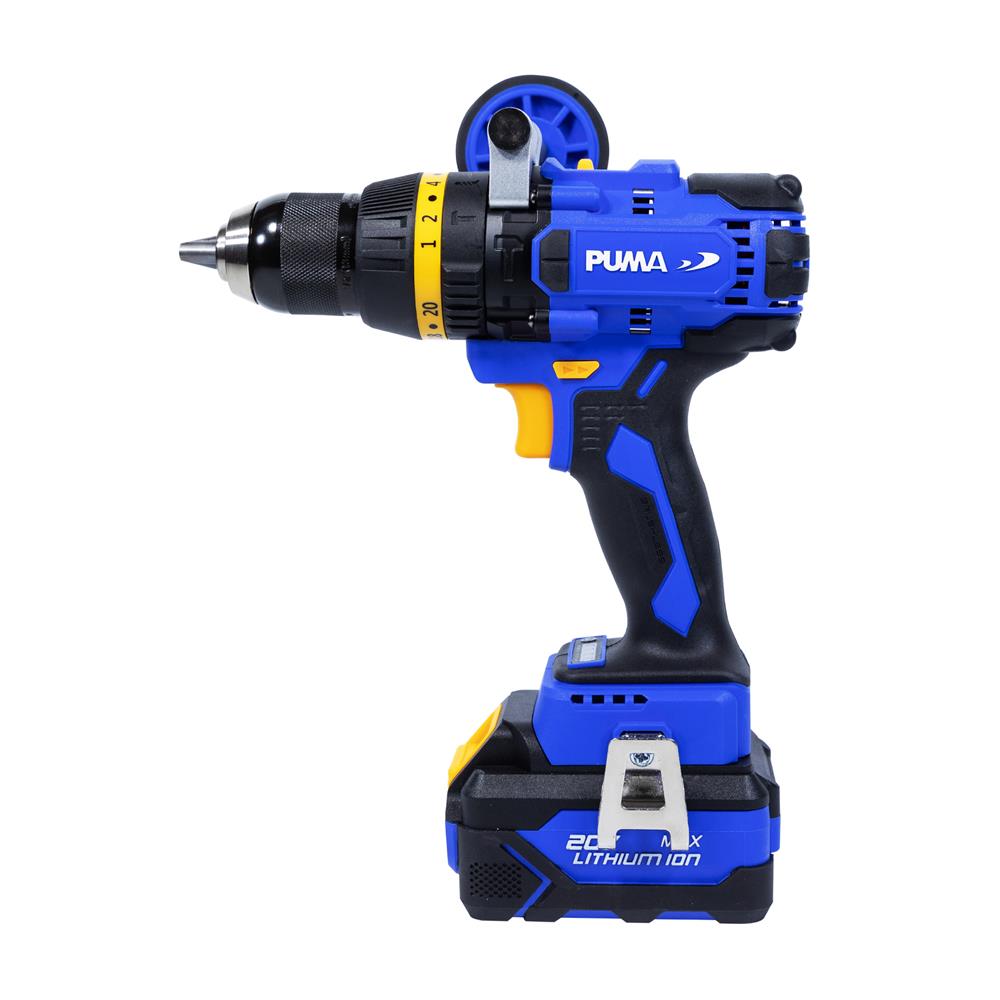 สว่านกระแทกไร้สาย (พร้อมแบตเตอรี่ 2 ก้อน) PUMA PM-280BL 20 โวลต์