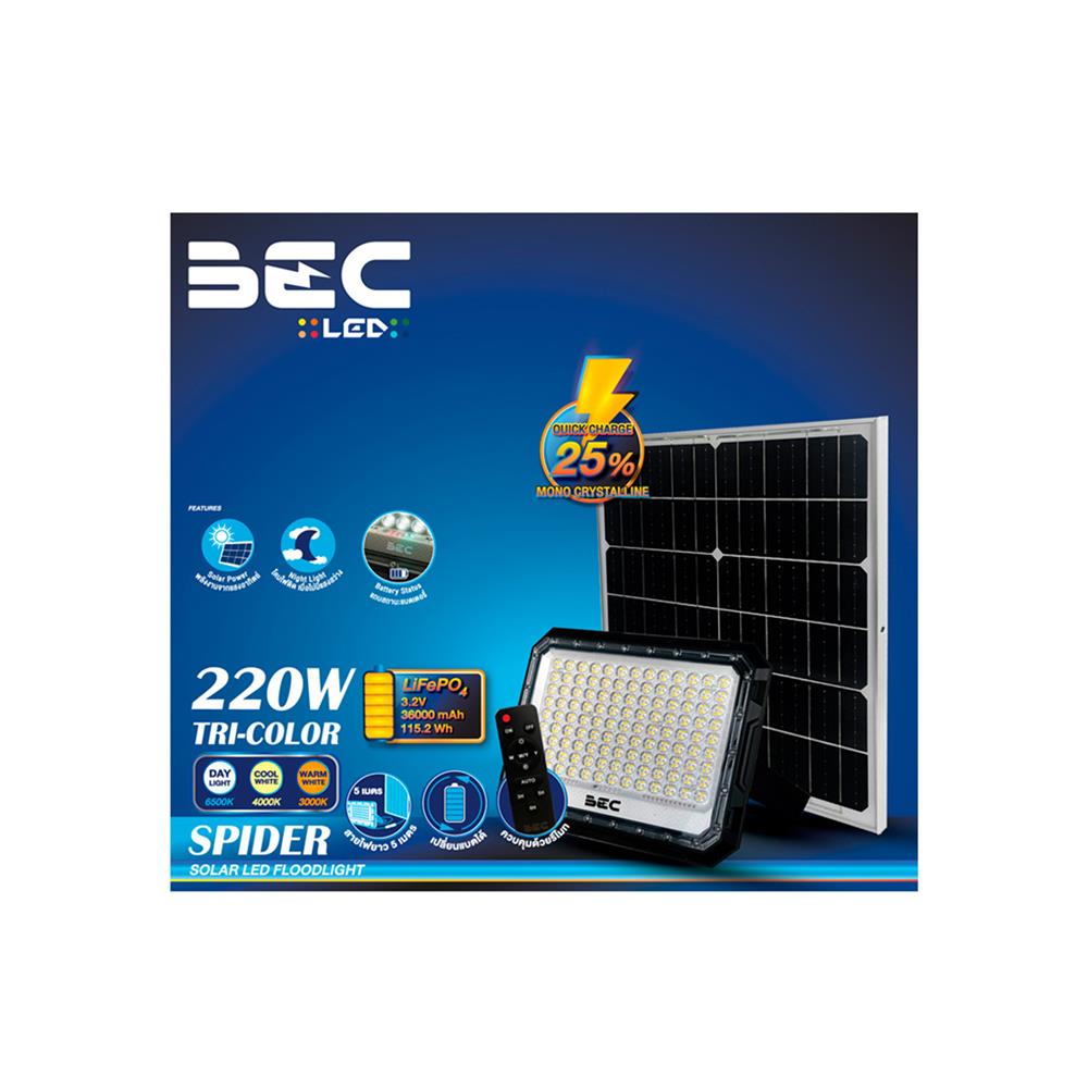 ไฟสปอตไลท์ SOLAR BEC SPIDER 220 วัตต์ DAYLIGHT/COOL WHITE/WARM WHITE สีดำ