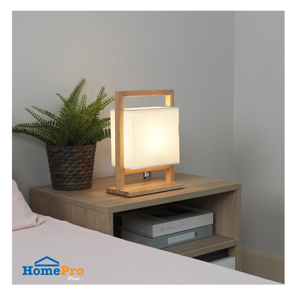 ไฟตั้งโต๊ะ CARINI MT3192 สีขาว/ลายไม้