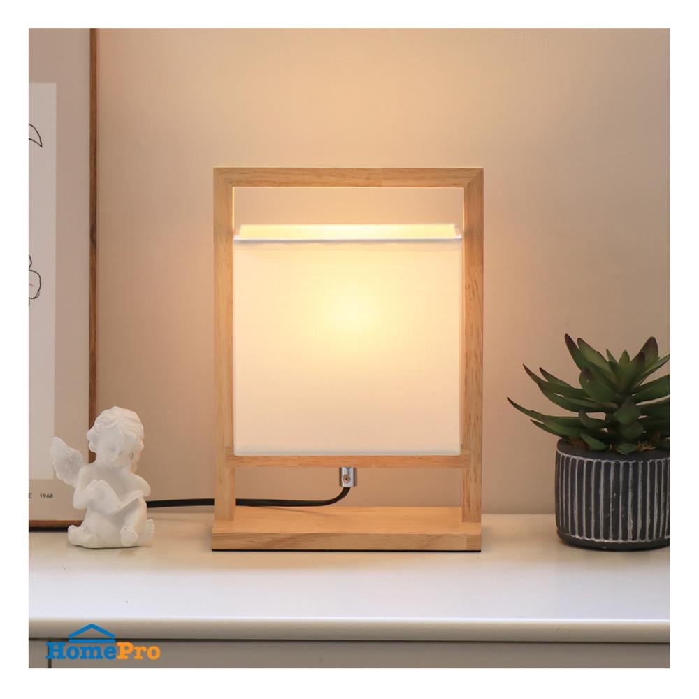 ไฟตั้งโต๊ะ CARINI MT3192 สีขาว/ลายไม้