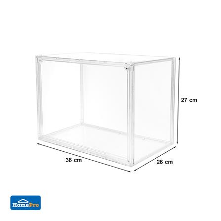 กล่องจัดเก็บกระเป๋าฝาเปิด STACKO M 36x26x27 ซม. สีใส_7