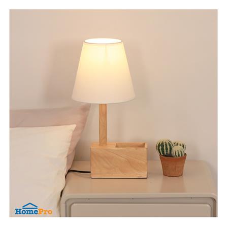 ไฟตั้งโต๊ะ CARINI MT3176 สีขาว/ลายไม้_4