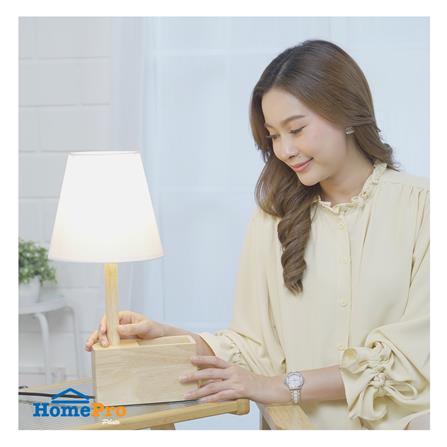 ไฟตั้งโต๊ะ CARINI MT3176 สีขาว/ลายไม้_6