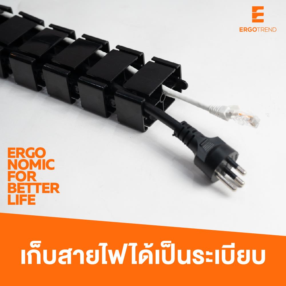 รางกระดูกงูเก็บสายไฟ ERGOTREND สีดำ