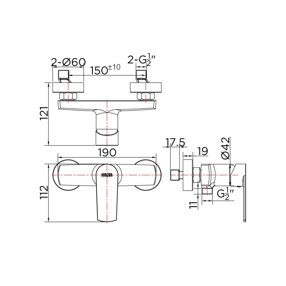 ก๊อกผสมยืนอาบ KARAT FAUCET KF-58-760-55