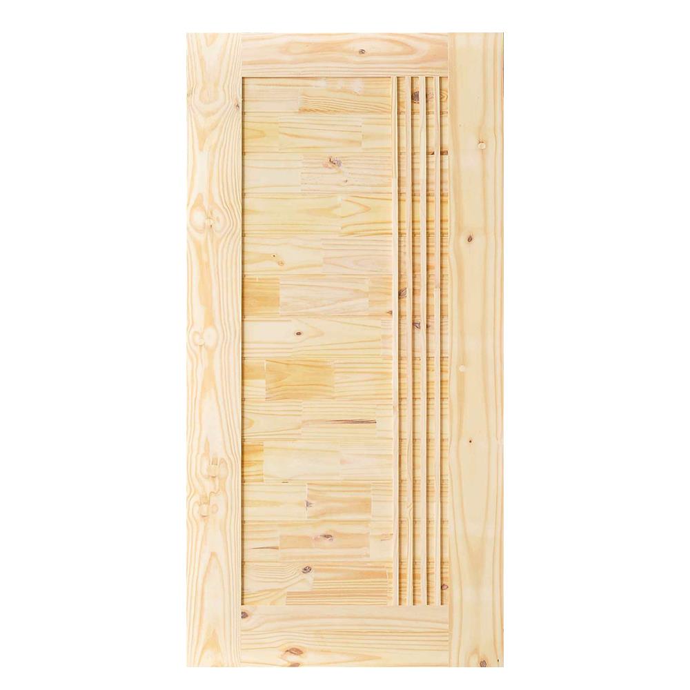 ประตูไม้สนนิวซีแลนด์ D2D ECO PINE-EZERO 7 100X200 ซม. สีธรรมชาติ ไม่เจาะลูกบิด