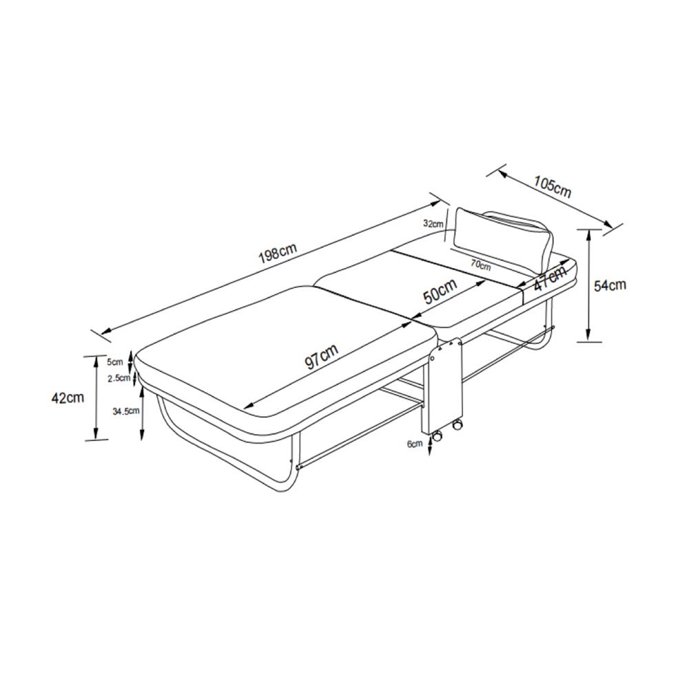 เตียงพับปรับระดับได้ HOME LIVING STYLE SKY 105X198X42 ซม. สีน้ำเงิน