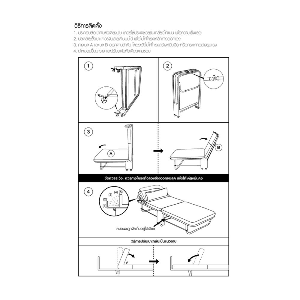 เตียงพับปรับระดับได้ HOME LIVING STYLE SKY 105X198X42 ซม. สีน้ำเงิน