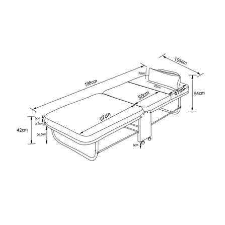 เตียงพับปรับระดับได้ HOME LIVING STYLE SKY 105X198X42 ซม. สีน้ำเงิน_14
