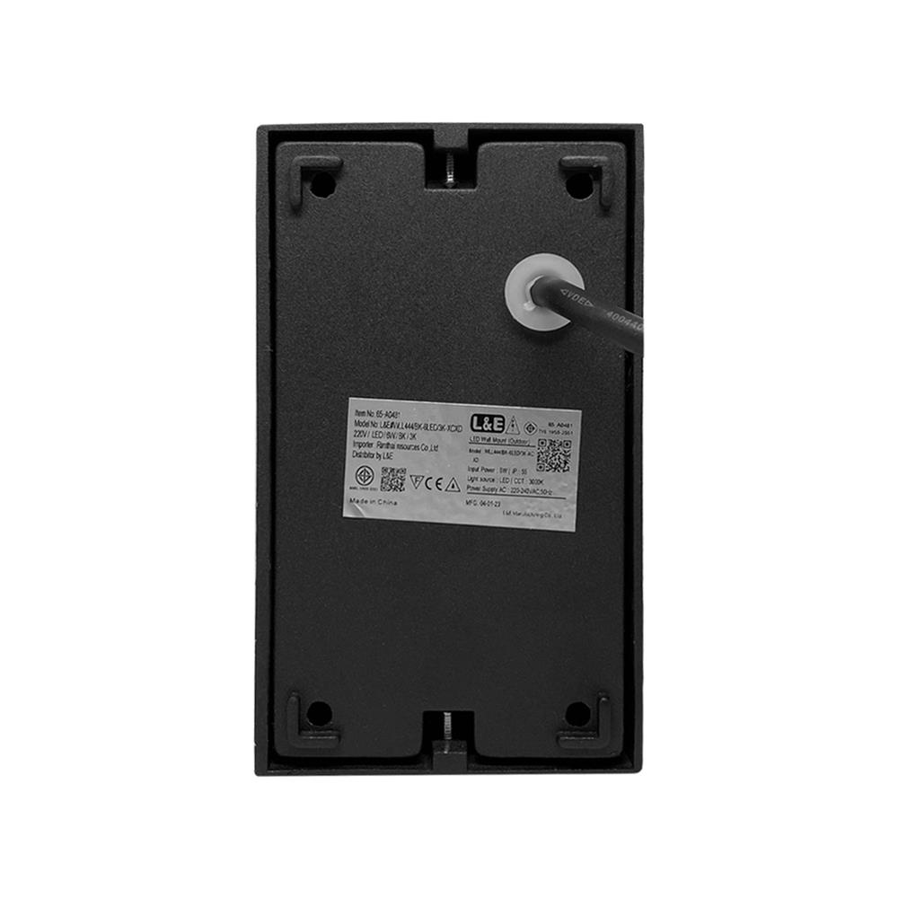 ไฟผนังภายนอก LED L&E 65-A0481 6 วัตต์ WARM WHITE สีดำ