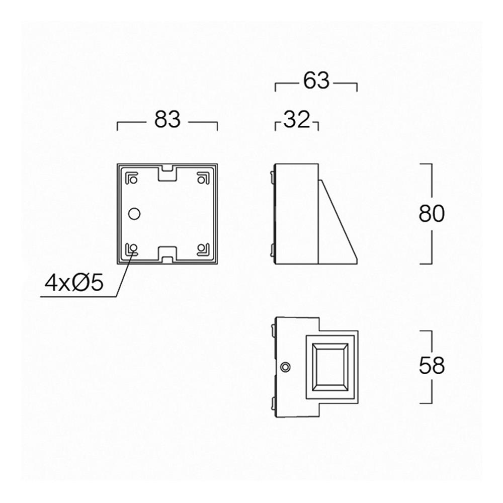 ไฟผนังภายนอก LED L&E 65-A0480 3 วัตต์ WARM WHITE สีดำ