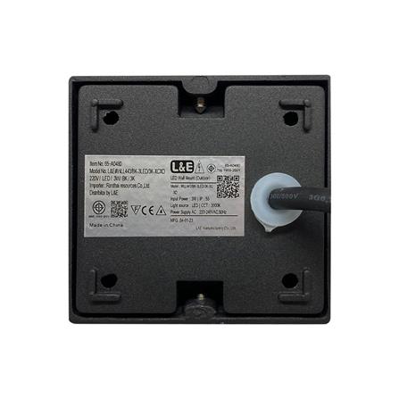 ไฟผนังภายนอก LED L&E 65-A0480 3 วัตต์ WARM WHITE สีดำ_3