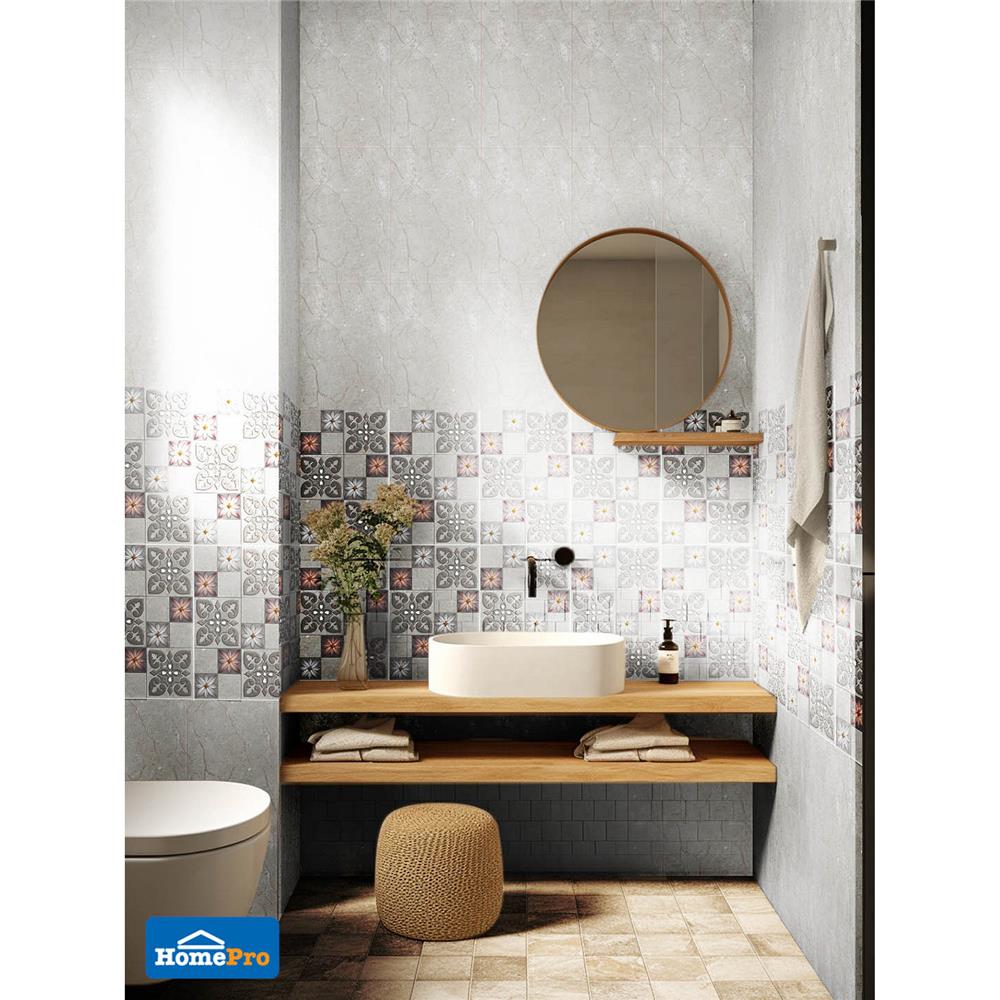 กระเบื้องผนัง 30x45 ซม. TARA อมาริสา ไลท์เกรย์ 0.81M2