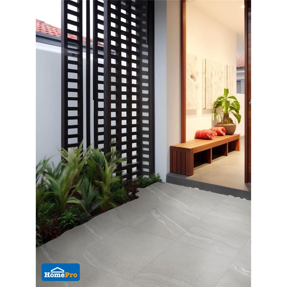 กระเบื้องพื้นพอร์ซเลน 60x60 ซม. TARA คัตสโตน เกรย์  A 1.44M2