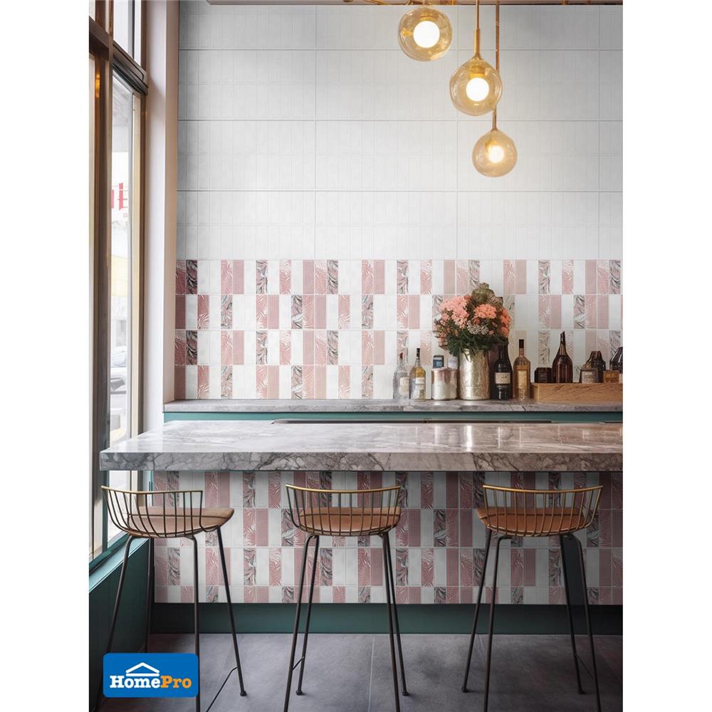 กระเบื้องผนัง 30x60 ซม. TARA ซามูเอล ขาว-ชมพู 0.9M2
